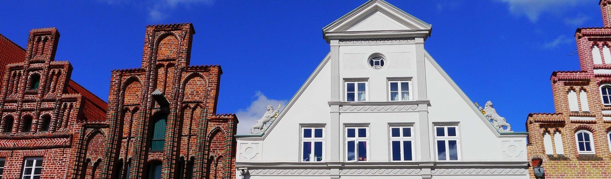 Häuser mit verschiedenen Giebelformen Am Sande in Lüneburg